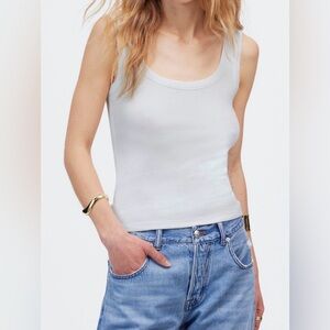 Madewell NWT Scoop Neck Regenerative Cotton RibTank size large